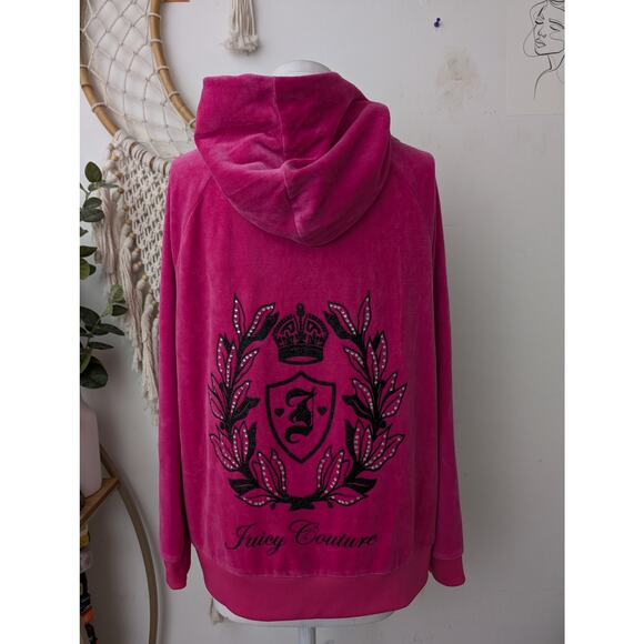 Juicy Couture velour crystal zip up tracksuit hoodie - Picture 5 of 15